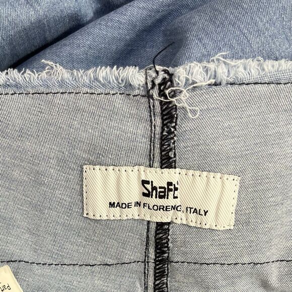 SHAFT Raw Edge Waist Belt With Zip Denim Flared Bell Bottom Italian Size US 6 - Picture 5 of 14